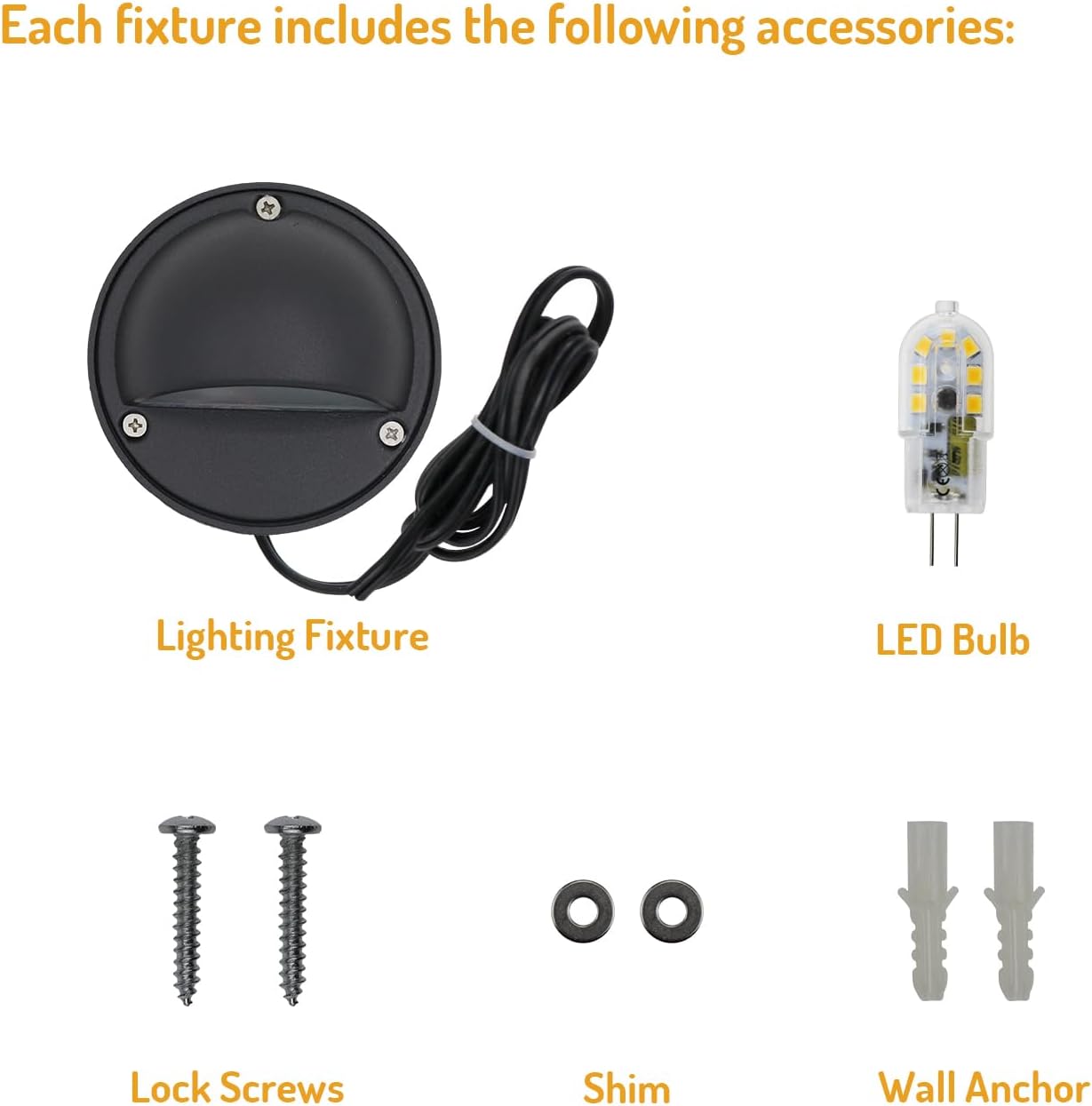 Lumina Lighting® 2W LED Deck and Step Lights (12 Pack) | Low Voltage Landscape Deck Lights Waterproof - 12V 3000K Outdoor Patio Balcony Porch Step Lighting | Replaceable G4 LED Bulb Included (Black)