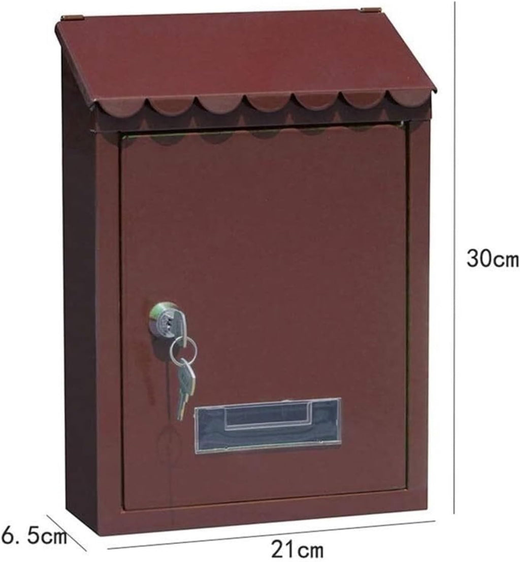 Letterbox Mailbox Dropbox Postbox Outdoor Lockable Metal Mailboxes Wall Mounted Mail Box Post Box with Key for Home Decoration Letter Box Mailboxes Post Box