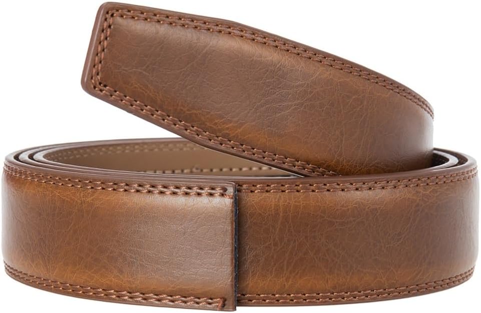 Men's Belt Automatic Buckle Body Cowhide Headless Without Lead