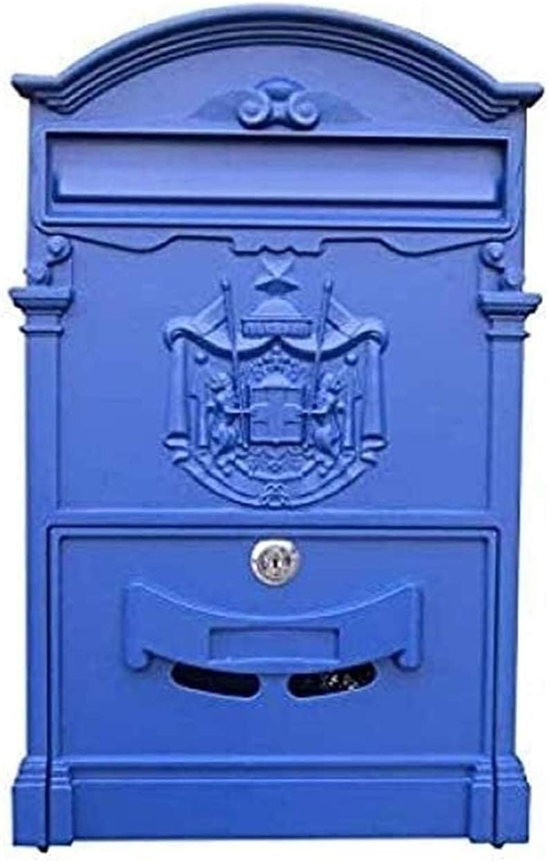 Post Box Outside Mailboxes,Vintage European Mailbox Aluminum Outdoor Wall Mounted Mail Box Post Box Secure Letterbox /10.2x4x16.2in Mailbox