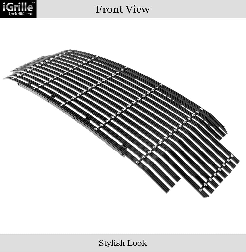 APS Premium Aluminum Black Rivet Studs Wide Billet Grille Grill Insert Compatible with Ford F250 F350 F450 F550 17 18 19 Main Upper N19-W36368F