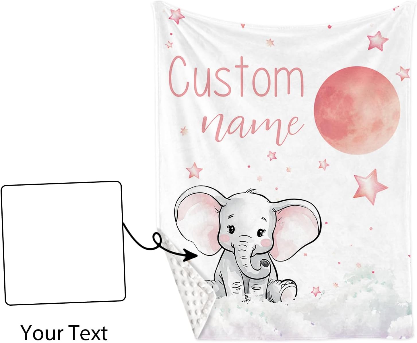 TOOTANN Custom Baby Crib Bedding Set, 5 Pcs Personalized Name Baby Crib Sheets for Kid Toddler Infant, Pink Background Little Elephant Nursery Bedding Set