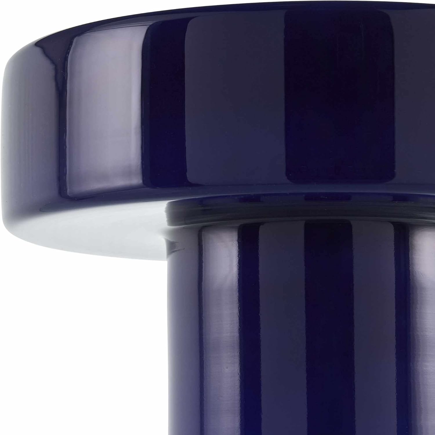 BoutiqueRugs Lauenhagen Contemporary Geometric Glass Bedside Table Lamp for Bedroom Nightstand - Modern End Side Lighting for Living Room - Navy - 7' H