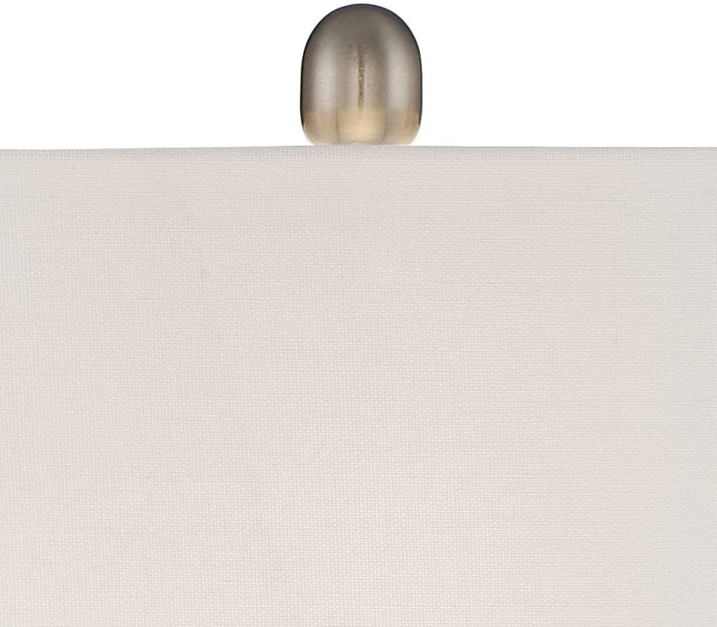 360 Lighting Roxie Modern Table Lamps 31' Tall Set of 2 Brushed Nickel Silver Metal Off White Fabric Rectangular Shade for Bedroom Living Room House Bedside Nightstand Home Office Entryway