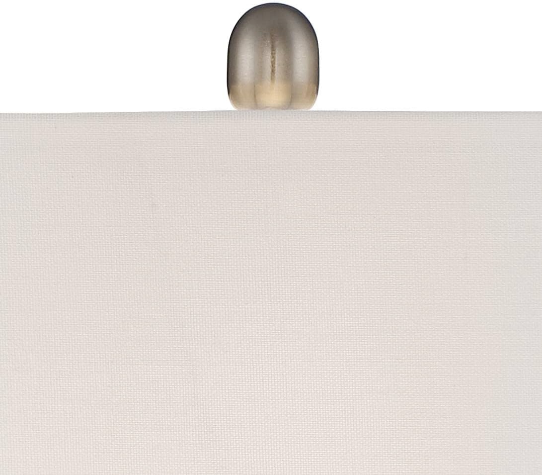 360 Lighting Roxie Modern Table Lamps 31' Tall Set of 2 Brushed Nickel Silver Metal Off White Fabric Rectangular Shade for Bedroom Living Room House Bedside Nightstand Home Office Entryway