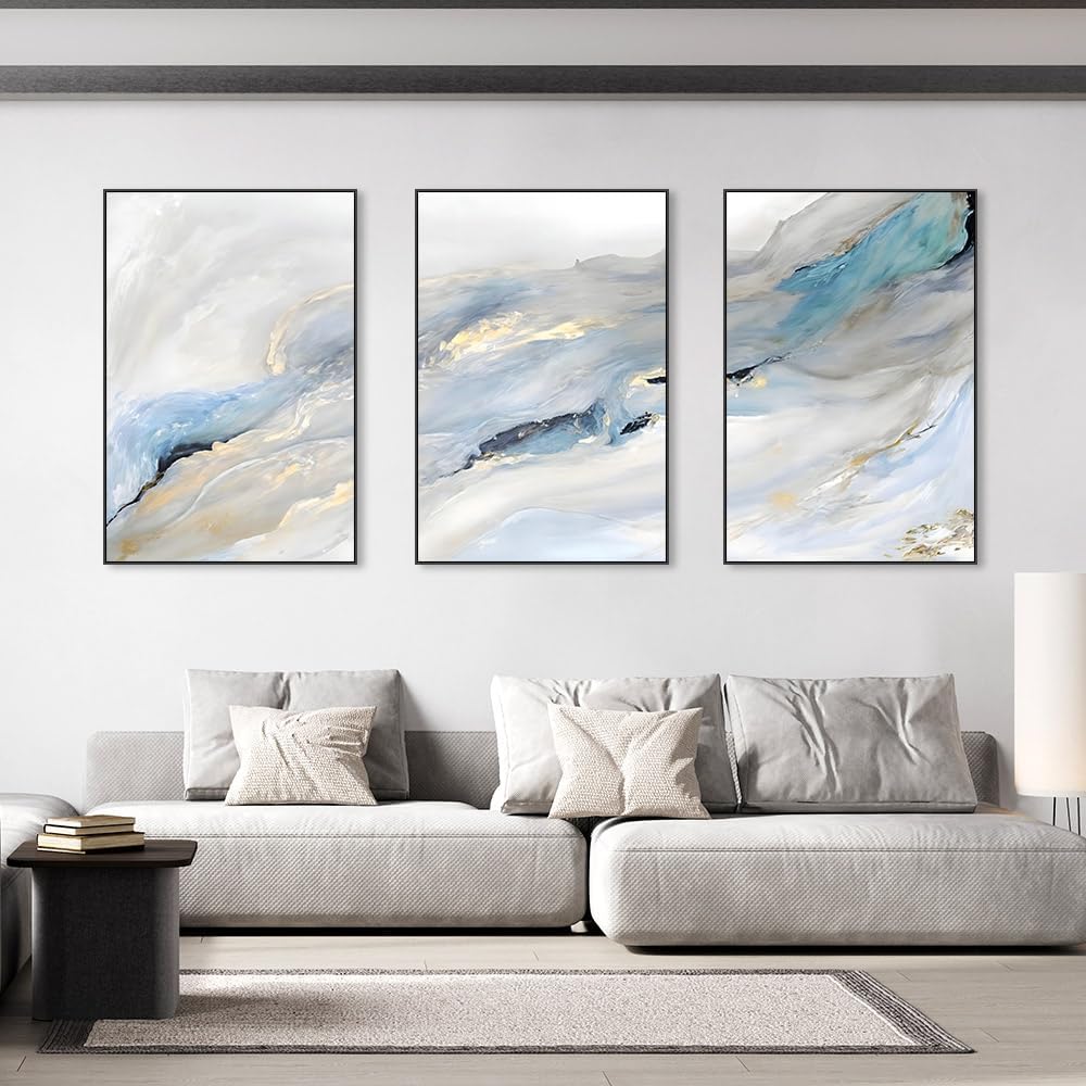 Framed Canvas Wall Art for Living Room,Wall Decorations for Bedroom Office Wall Decor Abstract Minimalist Painting,Large Wall Art Pictures 3 Piece Ready To Hang for Modern Home Decor