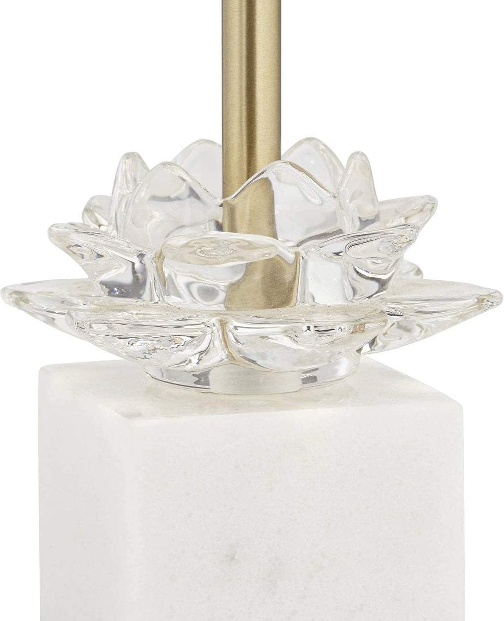 360 Lighting Phoebe Modern Glam Luxury Buffet Table Lamps 28 1/2' Tall Skinny Set of 2 Gold Metal White Tapered Drum Shade Glass Flower Accent Decor for Living Room House Home Dining Entryway