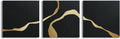 JUHOME 3-Piece Black Abstract Canvas Wall Art Set, 30x30 In Each, Modern Minimalist Textured Oil Painting Triptych for Living Room Bedroom Office Hotel Restaurant Decoration