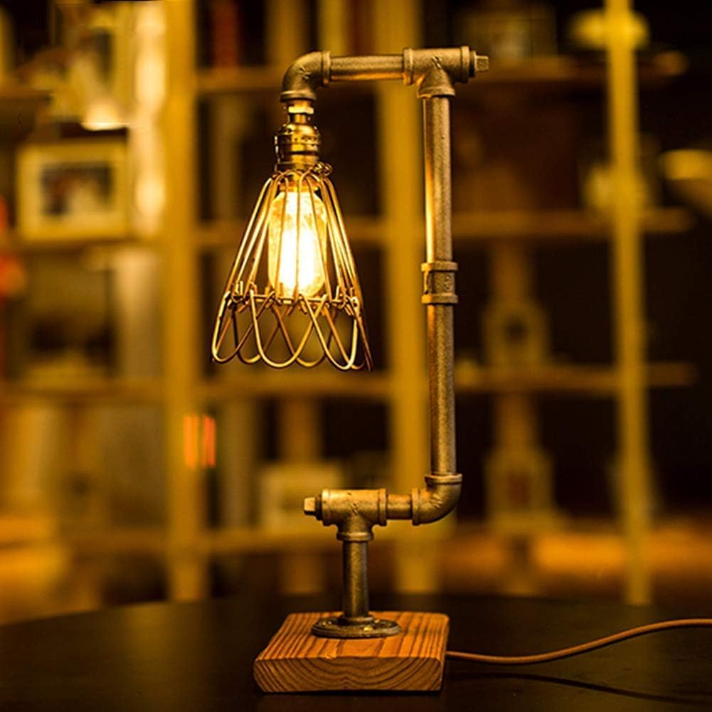 Desk Lamp Retro Industrial Wind Water Pipe Table Lamp Creative Bar Cafe Decoration Desk Lamp Dimmer Switch