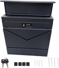 Wall-Mount Mailbox, Brushed Stainless Steel Panel, Rust Resistant Large Capacity House Mailbox, Modern Drop Mailboxes for Outside, Metal Post Box(B)