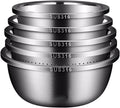 GeRRiT 316 Stainless Steel Mixing Bowls Pots Pans Salad Bowls 5 Piece Set Cooking Baking Nesting Storage Bowls Soup Bowls Barbecue Serving Trays