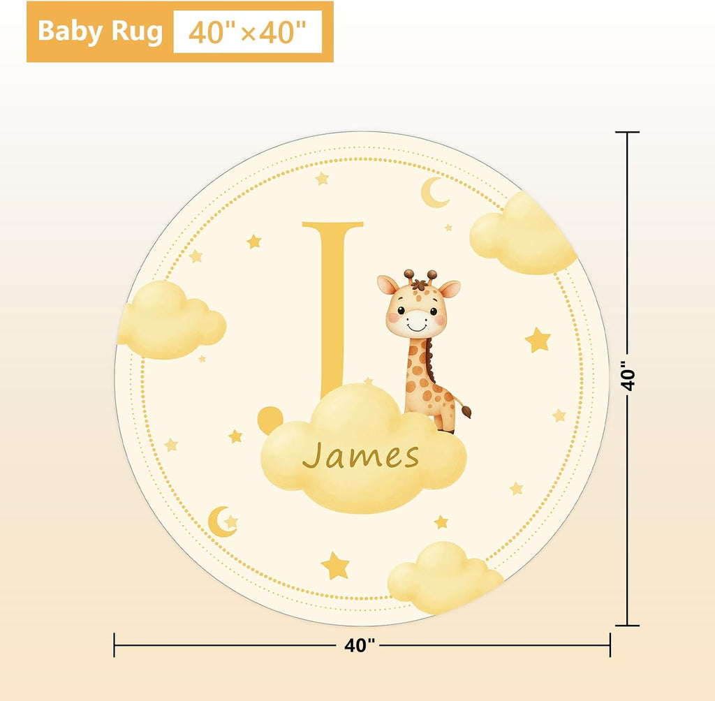 Terwex Custom Baby Bedding Set, 5 Pcs Personalized Name Baby Crib Sets for Infant Toddler Newborn, Yellow Giraffe Nursery Bedding Set for Girls Boys, Double Layer Crib Bedding Sets Customized Gifts