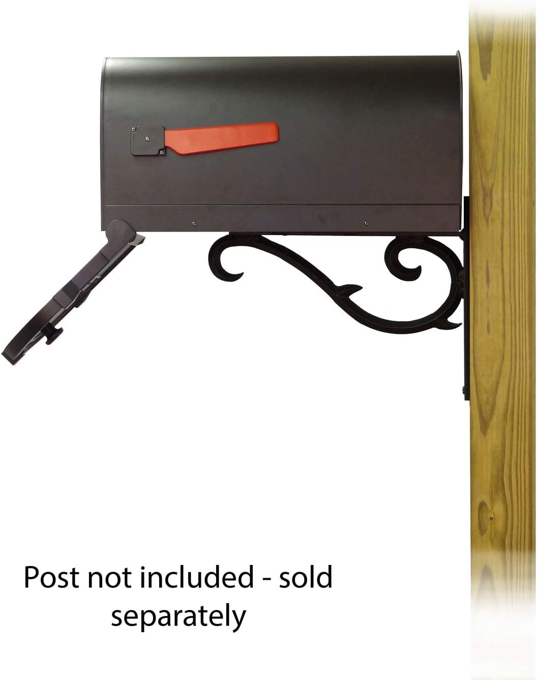 Special Lite Savannah Curbside Mailbox with Sorrento Front Single Mailbox Mounting Bracket - TC-SOR-FS-1014-BLK