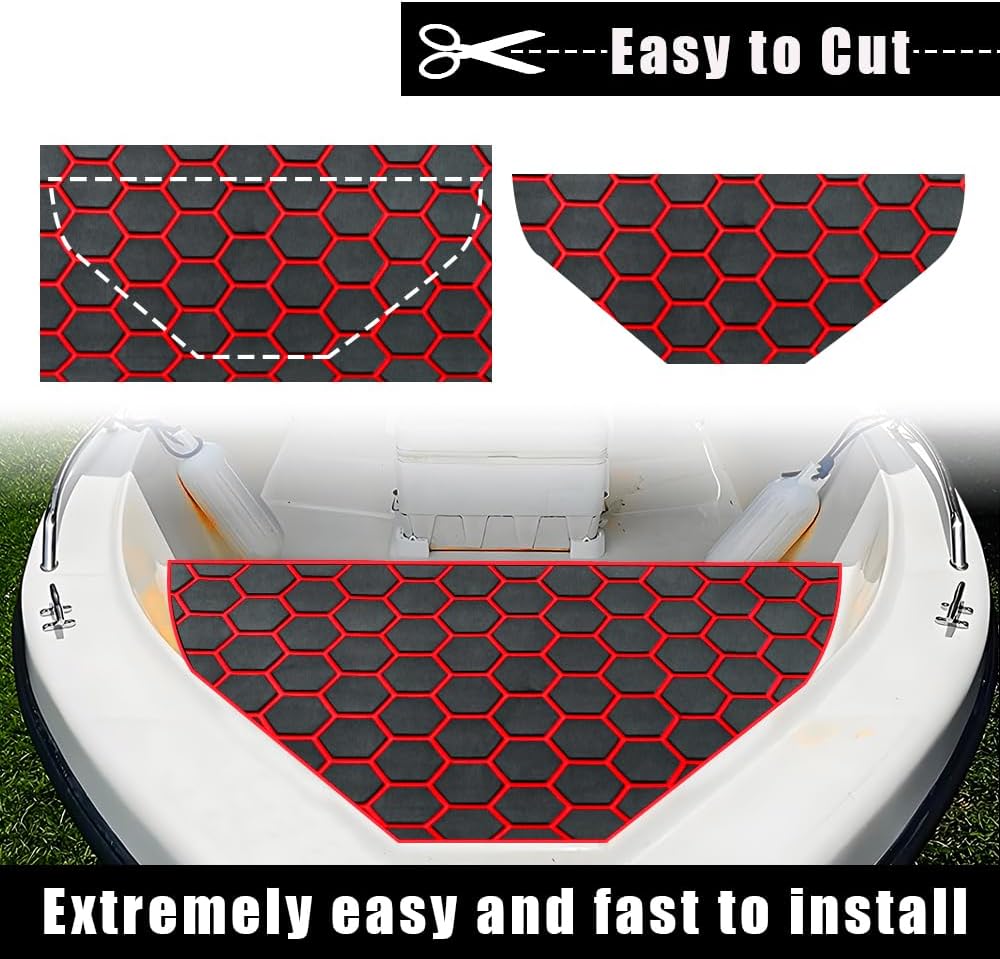 43.31' /37.7' New Hexagon EVA Self-Adhesive Boat Flooring and Decorative Fish for Yacht Pool Boat Flooring Sheet Thick Non-Skid mat