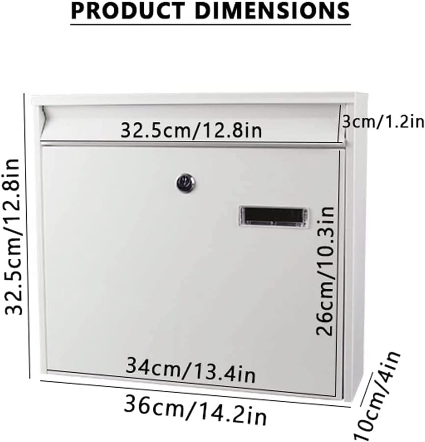 Wall Mount Drop Box Locking Mailboxes with Lock and Key Medium Capacity Post Box Metal Mailbox Simple and Stylish Mailbox Safer