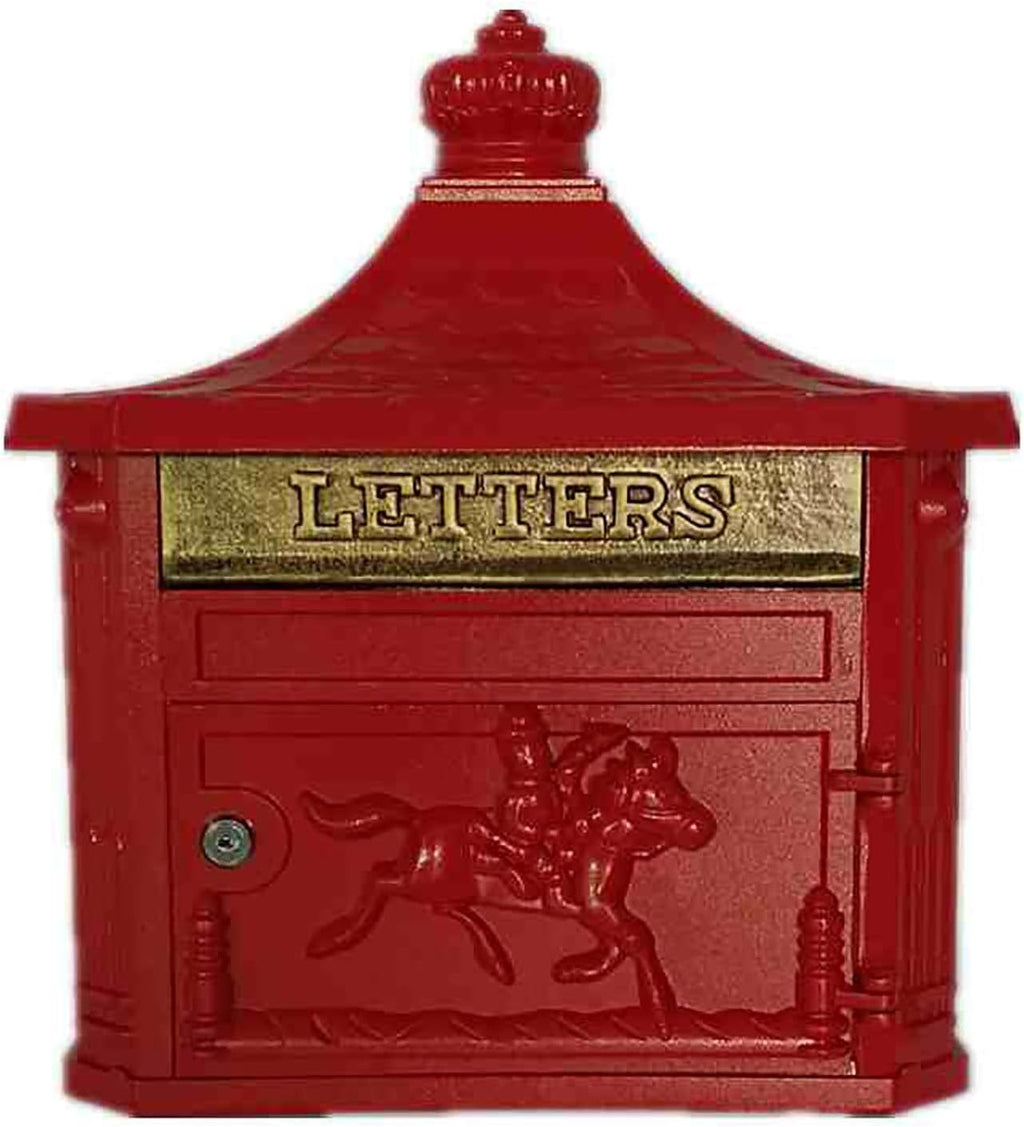 Mounted Mailbox Galvanized Steel and Aluminum Material Rainproof Metal Post Box,Mailboxes for Outside, 16x5.6x18 in(Yellow) (Red)