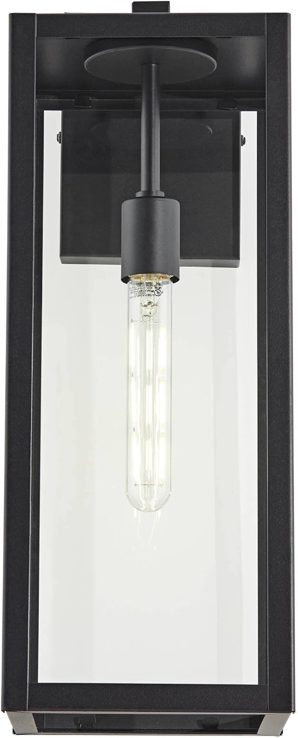 John Timberland Titan Modern Industrial Outdoor Wall Light Fixture Mystic Black Metal 20' Clear Glass Damp Rated for Exterior House Porch Patio Outside Deck Garage Yard Front Door Garden Home