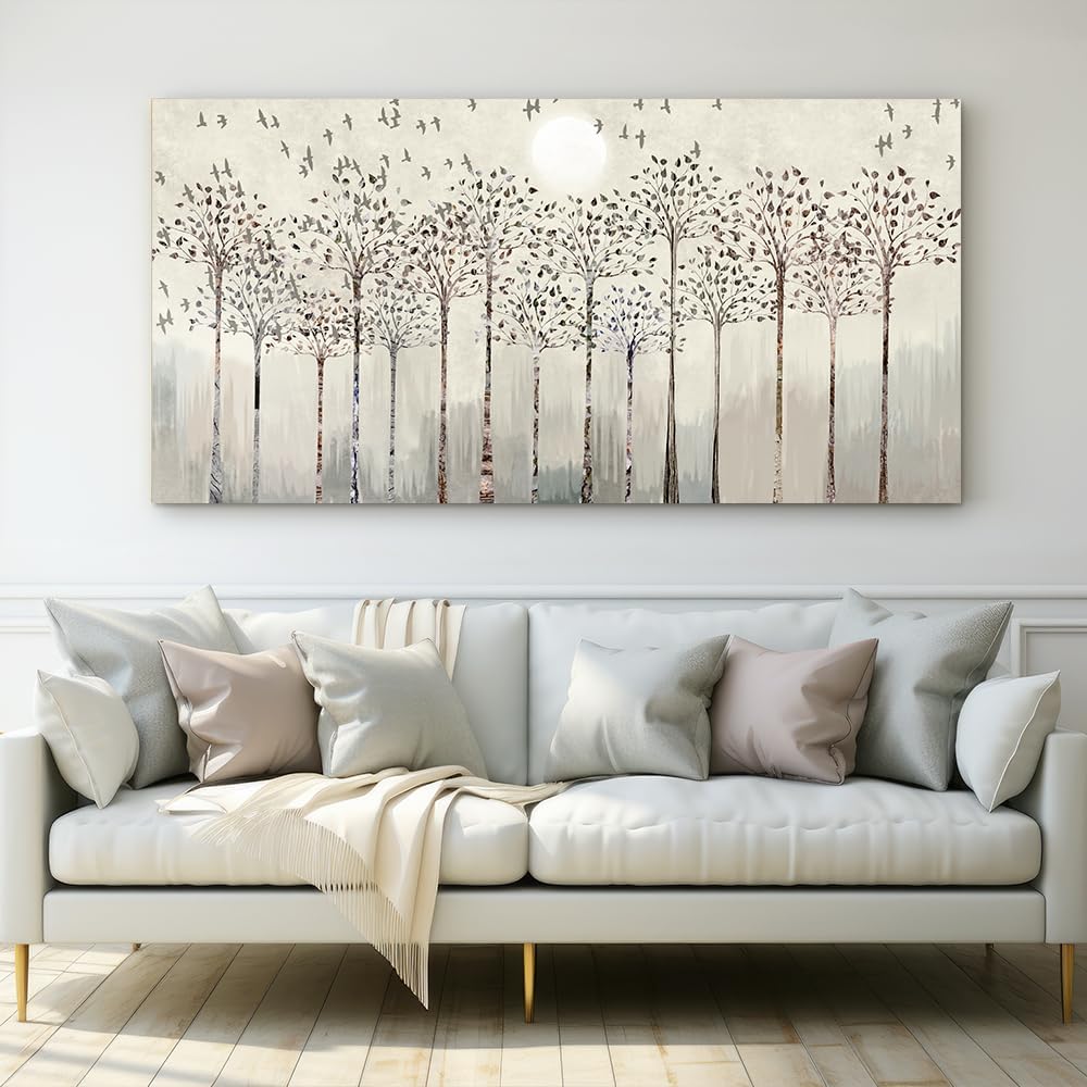 hyidecorart Large Canvas Wall Art For Living Room Decorations For Office Hotel Bedroom Wall Decor Trees And Birds Abstract Wall Paintings Canvas Prints Artworks Pictures Modern Home Decoration
