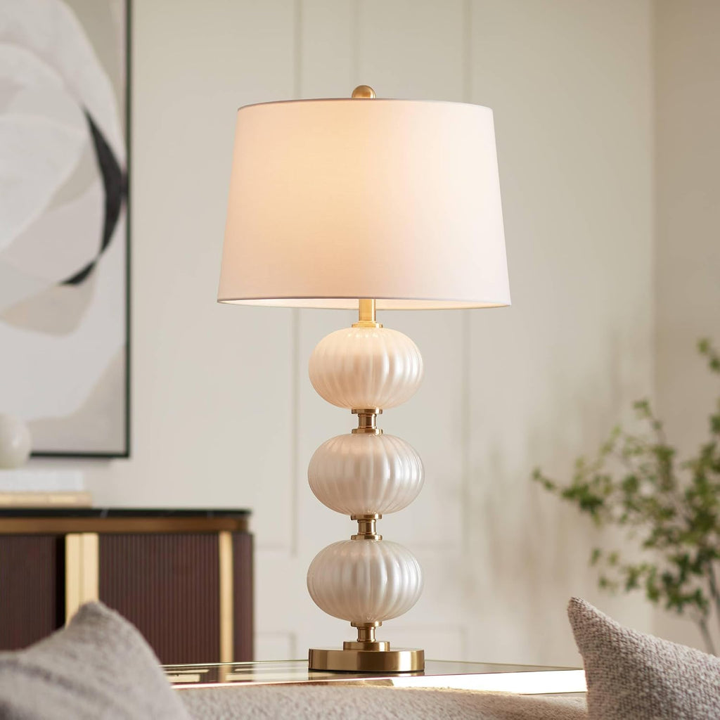 Possini Euro Design Possini Euro Grace 30' High Pearl Fluted White Glass Table Lamp