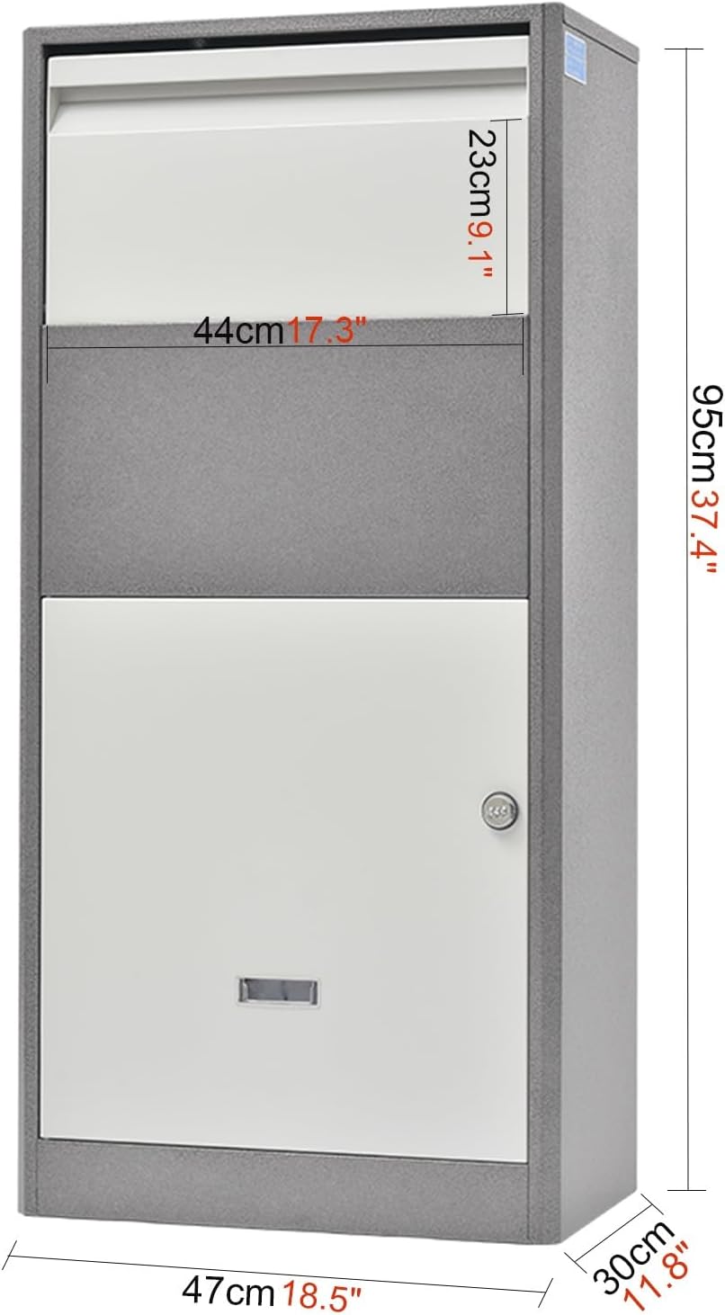 Metal Mailbox with Combination Lock Standing Outdoor MailBoxes Water Proof Home Mailboxes with Shockproof Foam Padding Inside