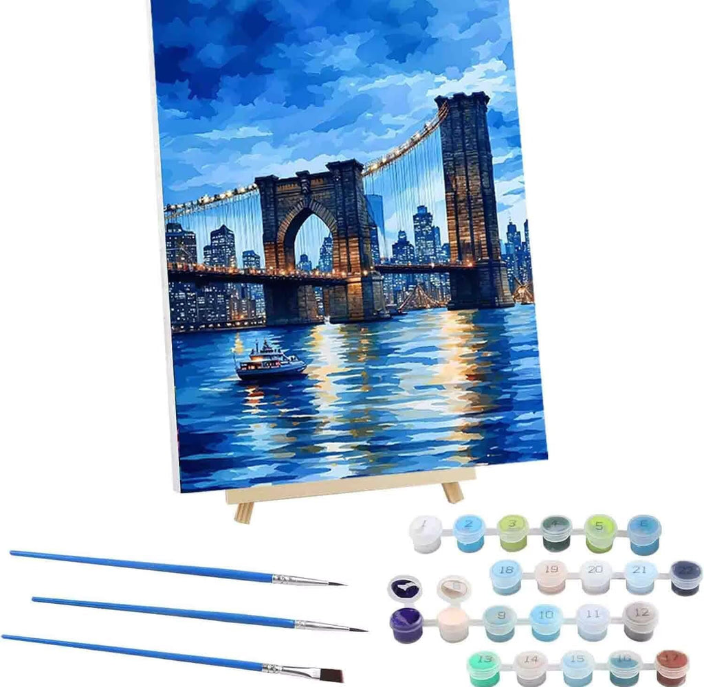 Golden Gate Bridge Paint by Numbers Landscape Paint by Numbers Kit for Adults, Pre Drawn Canvas Painting Kits with 3 Paintbrushes and Acrylic Oil Painting, Hobbies for Women 40x53in (with Frame) -s101