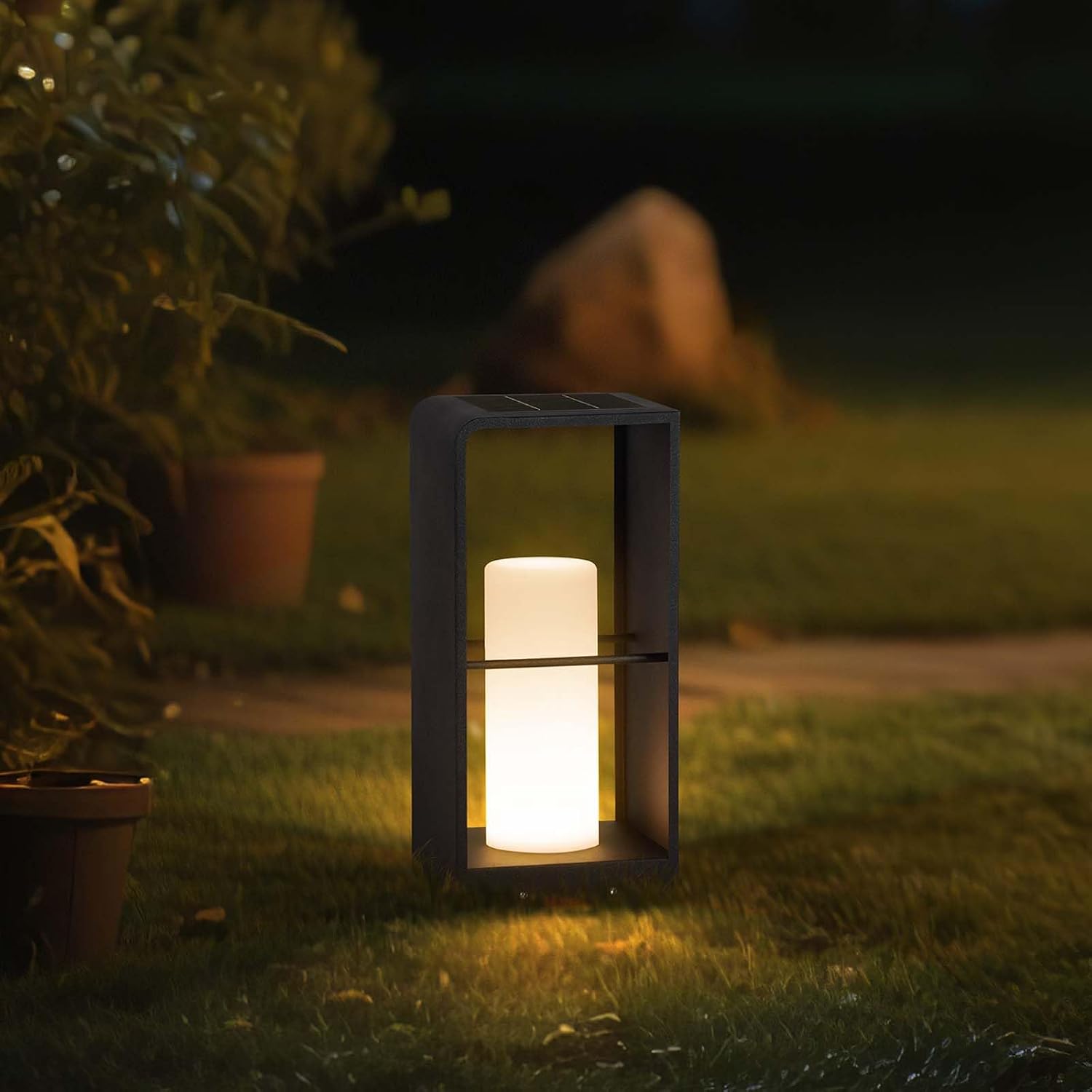 Outdoor Lights for Patio, IP65 Solar Lanterns Outdoor Waterproof, Dusk to Dawn Floor Lamp with 3000K LED, Solar Powered Landscape Lighting for Garden, Yard, Deck, Backyard, Porch and Path