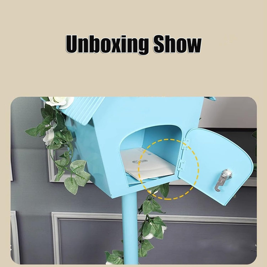 Cold Rolled Steel Mailbox with Lock Plastic Spraying Process Outdoor Vertical Rainproof Mailboxes Handmade Boxes Door Fully Open Parcel Boxes