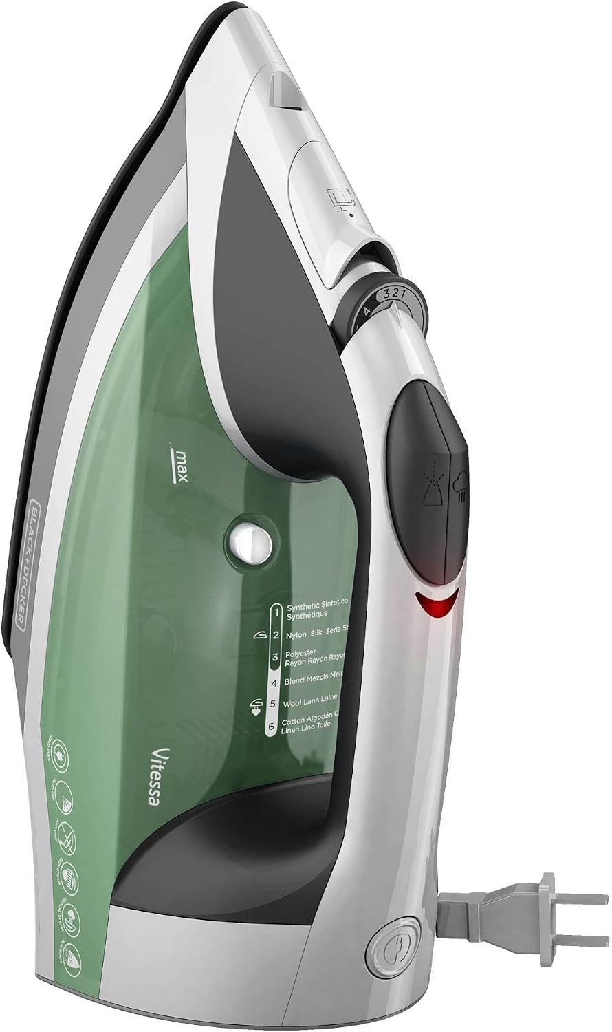 BLACK+DECKER Vitessa Advanced Steam Iron,ICR2020,Even Steam Nonstick Soleplate,Auto Shutoff,Tangle-Free Retractabel Cord,Green,(Pack of 3)