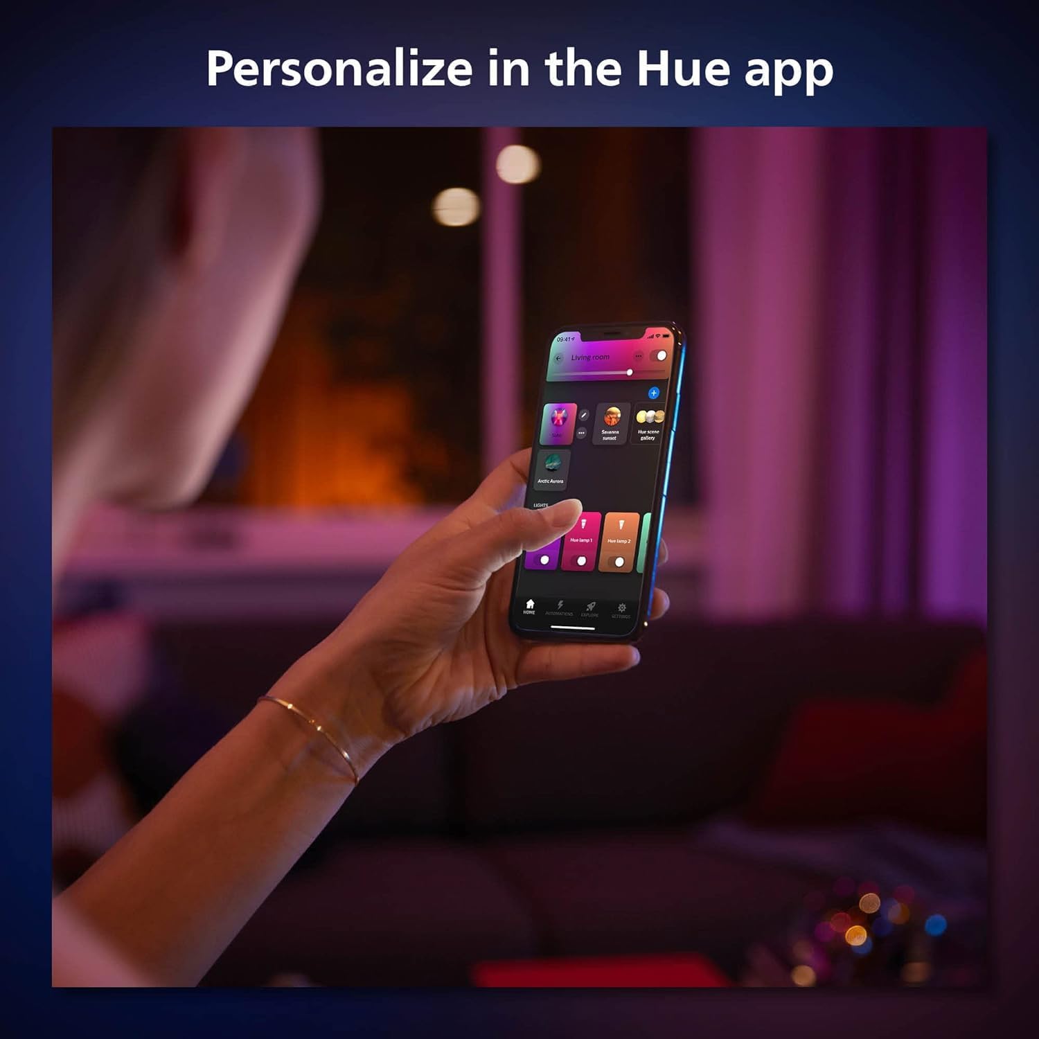 Philips Hue Go Smart Portable Table Lamp, White - White and Color Ambiance LED Color-Changing Light - 1 Pack - Indoor and Outdoor Use - Control with Hue App or Voice Assistant