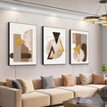 QKF Extra Large Framed Canvas Wall Art Geometric Minimalist Home Wall decor Living Room Bedroom Decoration Painting Tall wall Poster Printing 24' X 32' 3 Pieces