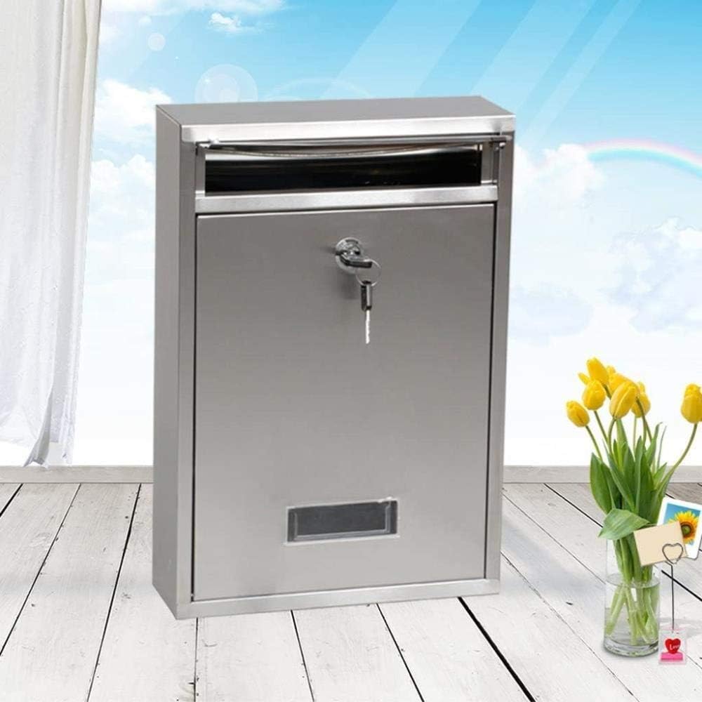 Mailbox Postbox Outdoor Lock Box Stainless Steel Report Box Creative Time Box