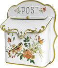 Antique Style Metal Mailbox, Wall Mounted Farmhouse Post Box for Outdoor Letter Decoration & Rustic Crafts