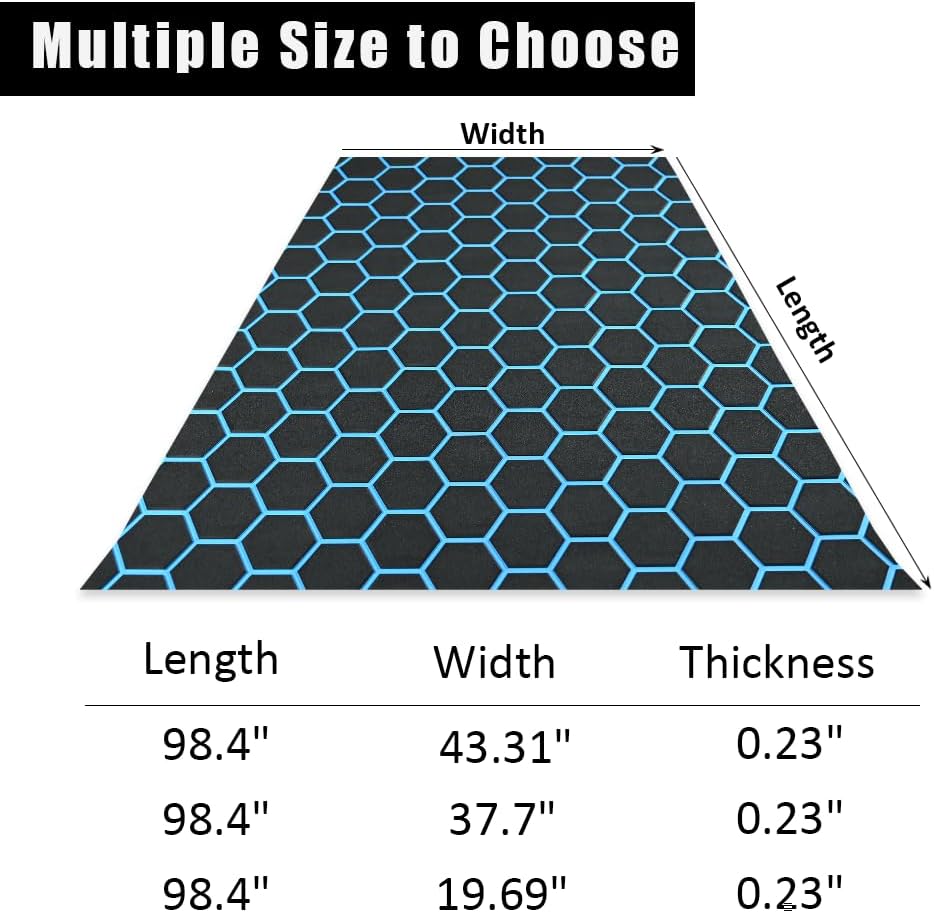 43.31' /37.7' New Hexagon EVA Self-Adhesive Boat Flooring and Decorative Fish for Yacht Pool Boat Flooring Sheet Thick Non-Skid mat