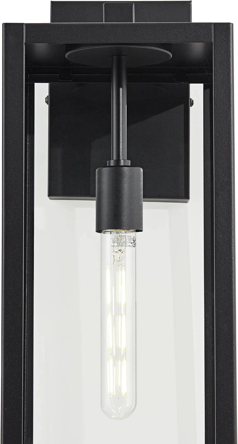John Timberland Titan Modern Industrial Outdoor Wall Light Fixture Mystic Black Metal 20' Clear Glass Damp Rated for Exterior House Porch Patio Outside Deck Garage Yard Front Door Garden Home