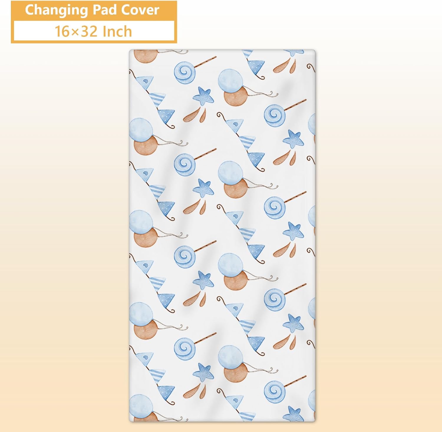 Terwex Personalized Baby Crib Bedding Set, 5 Pcs Custom Name Baby Crib Set with Double Layer Blanket, Soft Blue Moon Bear Nursery Bedding Set for Girls Boys, Customized Gifts for Toddlers Infants