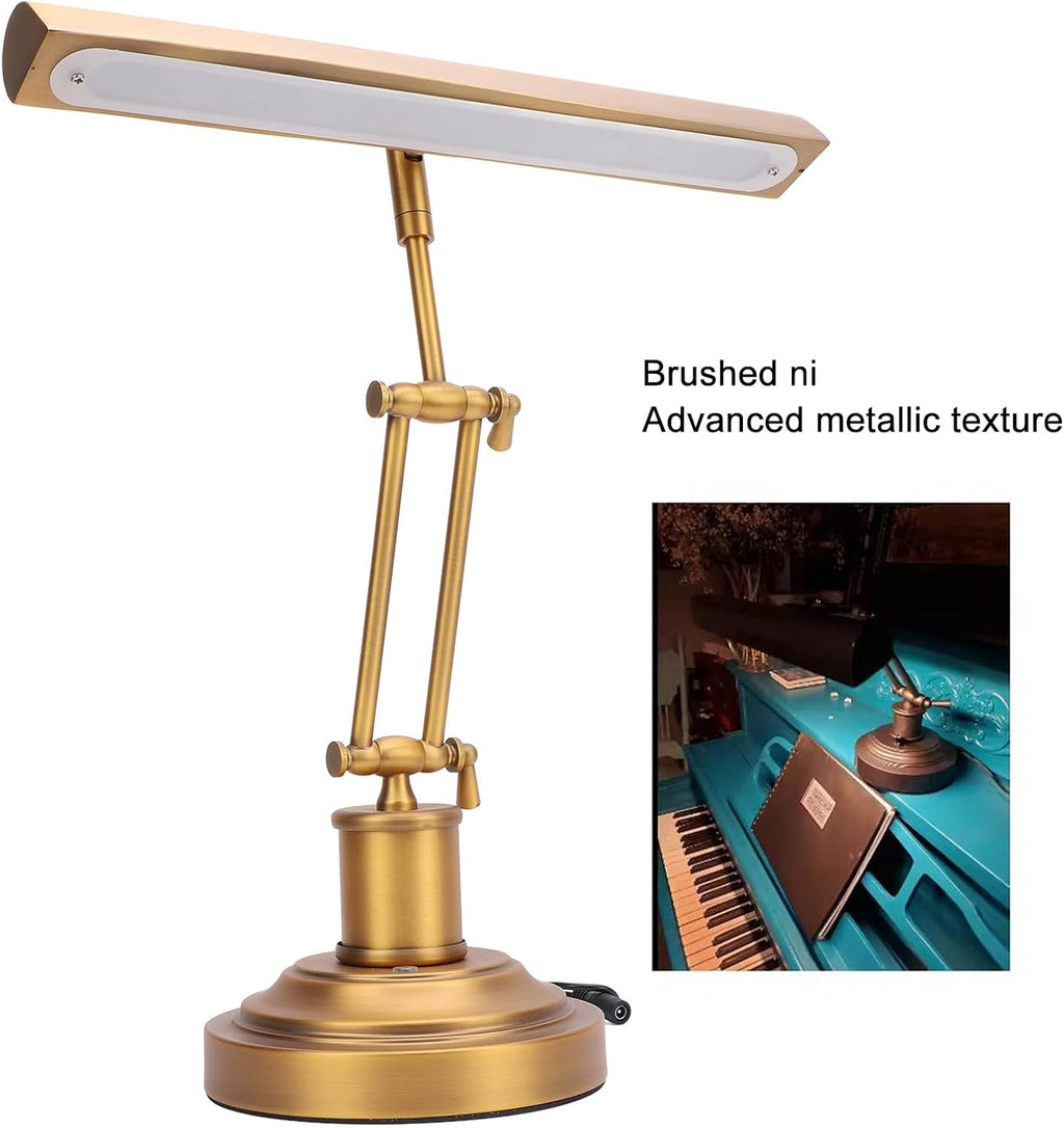 ASHATA Super Bright Music Stand Light, Musicians Piano Light 3000K to 6000K 3 Color, 85 CRI 12W Piano Lamp for Sheet Music Piano Voilin Orchestra Podium, Touch Control (US Plug)