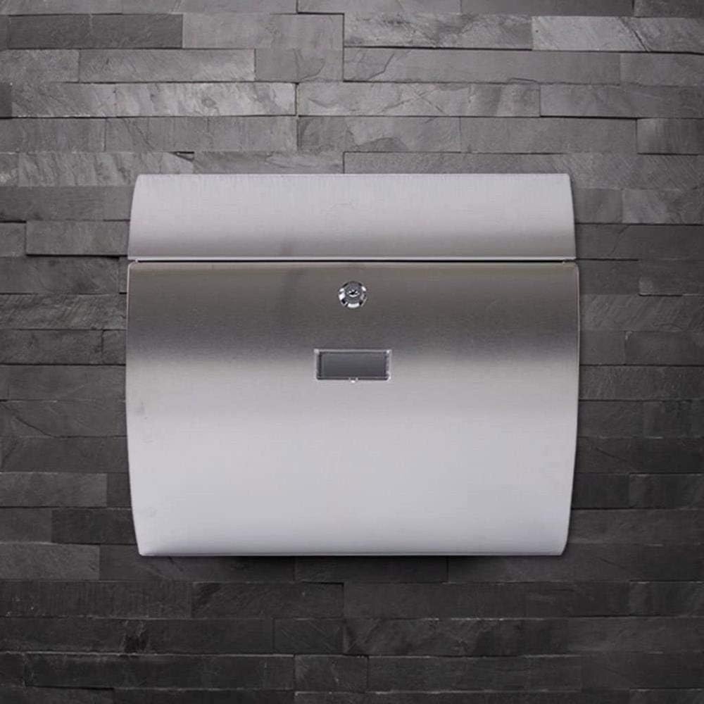 Mailbox E-Mail Newspaper Box Outdoor Wall Postbox Thick 304 Stainless Steel Waterproof with Lock