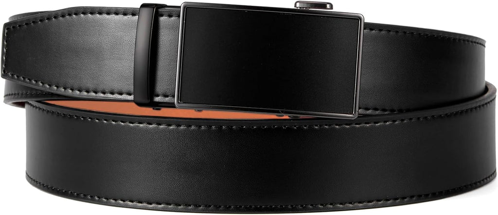 Classic Genuine Leather Men's Ratchet Belt Dress Casual Adjustable Trim-to-Fit Gift