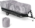Pyle Universal Boat Adjustable Storage Cover - 25'-28'L to 96' Pontoon Boats Protection Custom Heavy Duty Waterproof Polyester Fabric, Snap Strap, Elastic Cord, Bag