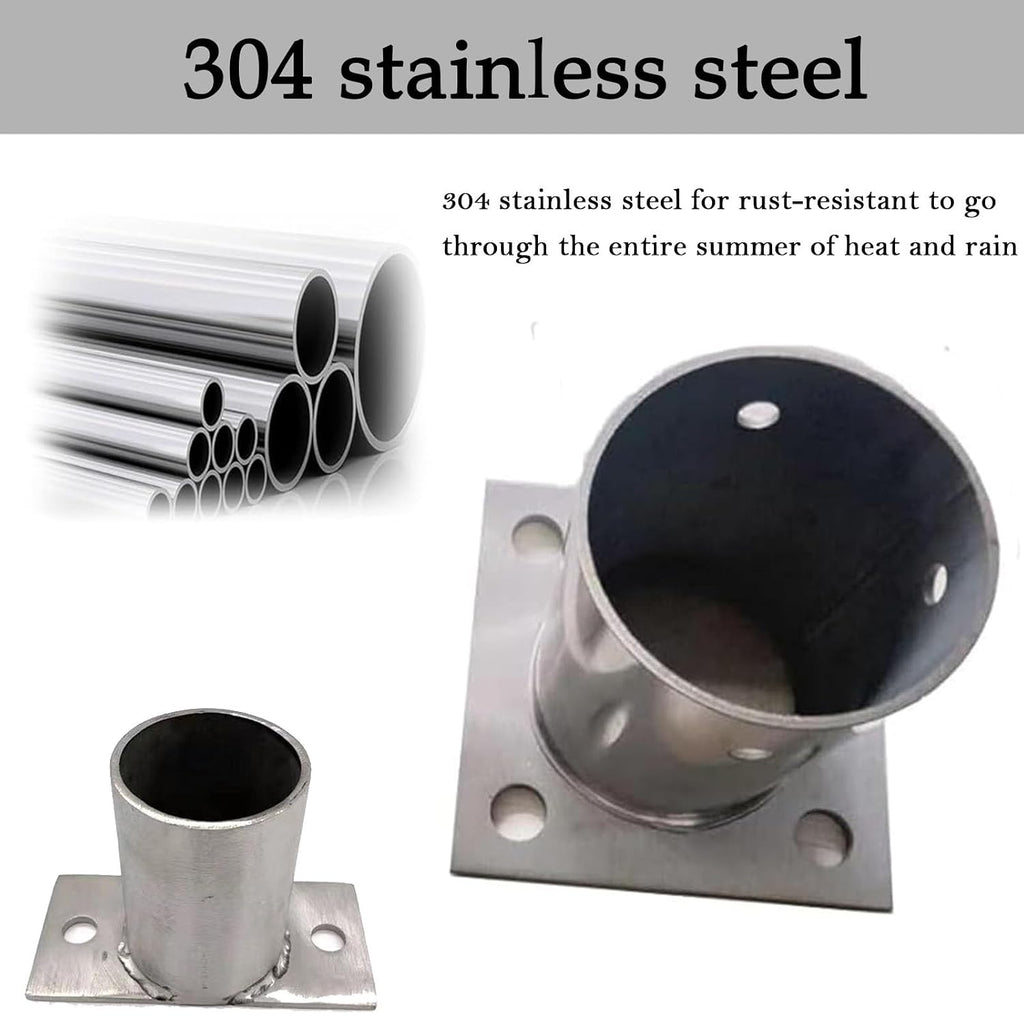 Heavy Duty Wood Post Support Kit, Flange Anchor Base for Solar Panel Mounts, Outdoor Advertising Signs, Post Base Brackets for Wood Deck Mailbox(6pcs,Dia 3in x H 3in)