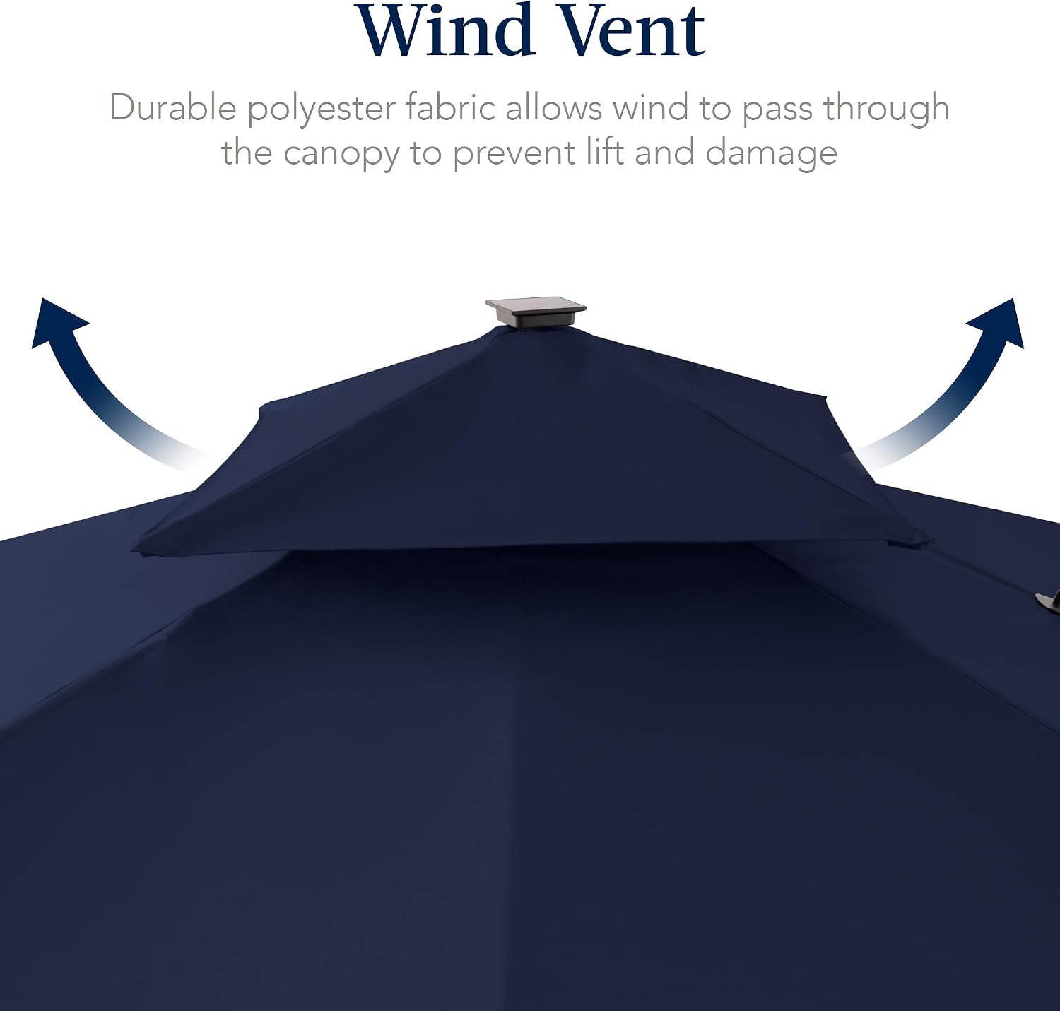 Best Choice Products 12x12ft LED Cantilever Patio Umbrella w/Base Included & 360° Rotation, Large Solar Offset Hanging Outdoor Sun Shade for Deck, Backyard Table w/Stand & Lights – Navy Blue