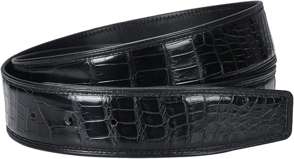 1 PCS Leather Belt Without Buckle Headless Men's Pants Belt(Brown,110cm)