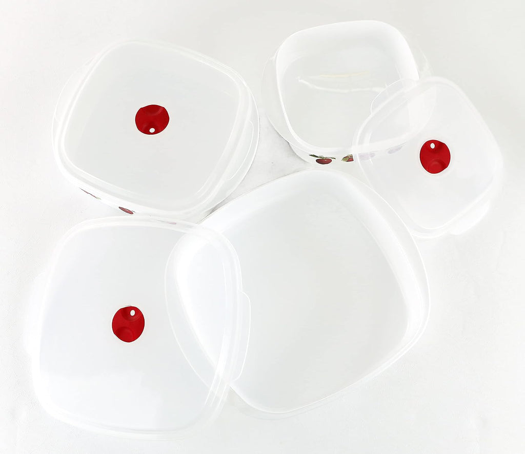 Reston Lloyd Nesting Microwave Containers, Set of 3, Adjustable Steam Vents, Airtight, Meal Prep, BPA-Free Plastic- Freezer & Dishwasher Safe, Cookware & Food Storage, Harvest Apple (Pack of 6)