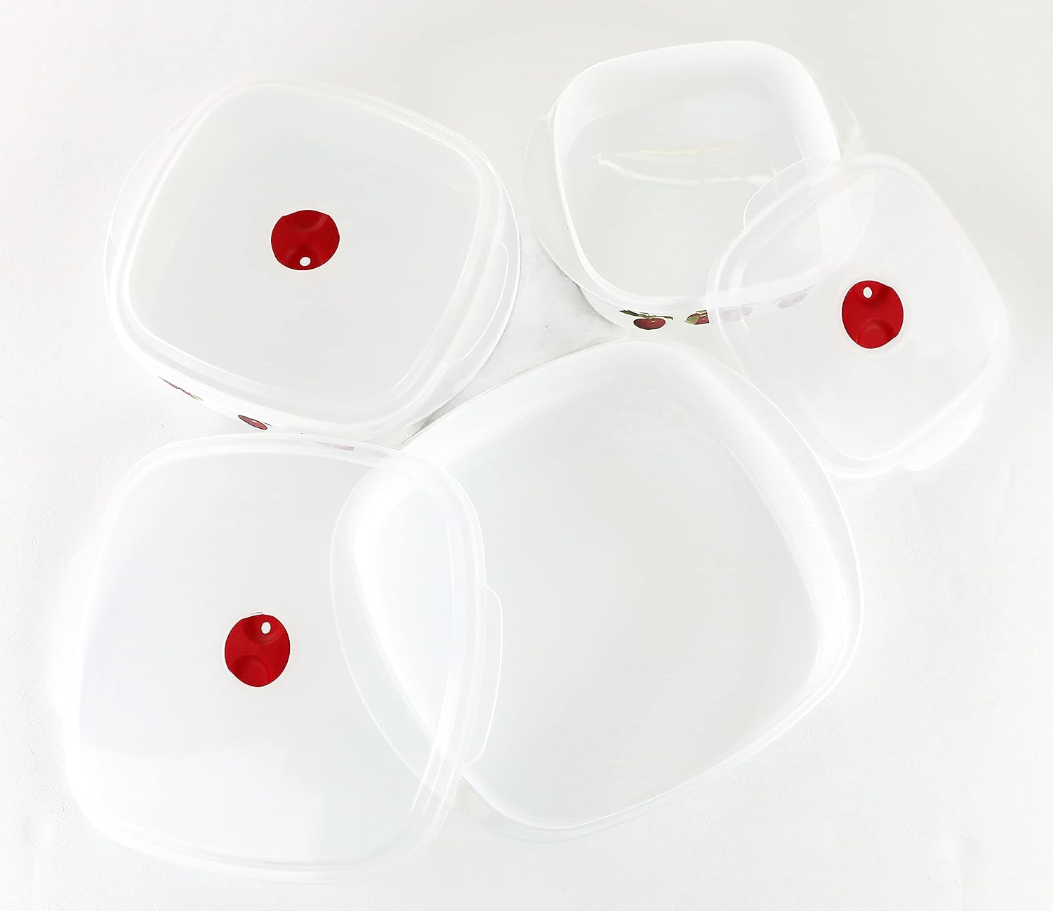 Reston Lloyd Nesting Microwave Containers, Set of 3, Adjustable Steam Vents, Airtight, Meal Prep, BPA-Free Plastic- Freezer & Dishwasher Safe, Cookware & Food Storage, Harvest Apple (Pack of 6)