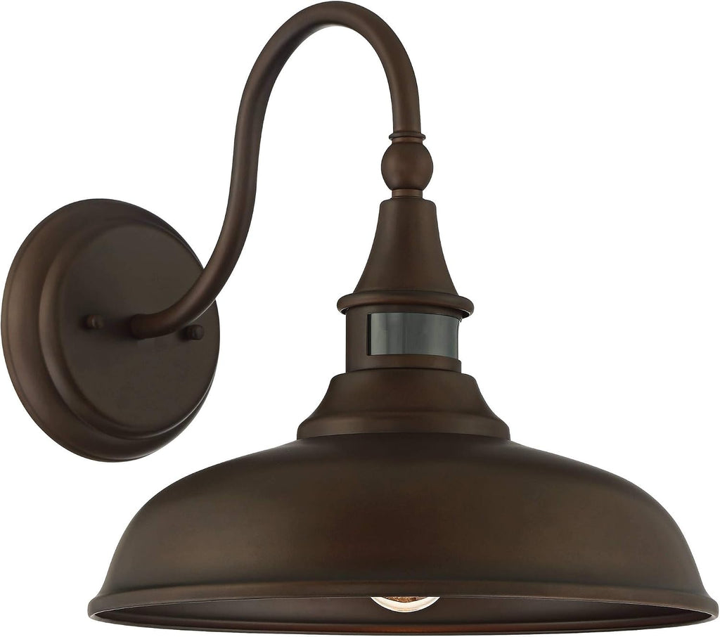 John Timberland Gough Rustic Farmhouse Outdoor Barn Light Fixture Bronze 12 1/2' Dusk to Dawn Motion Sensor for Exterior House Porch Patio Outside Deck Garage Yard Front Door Garden Home