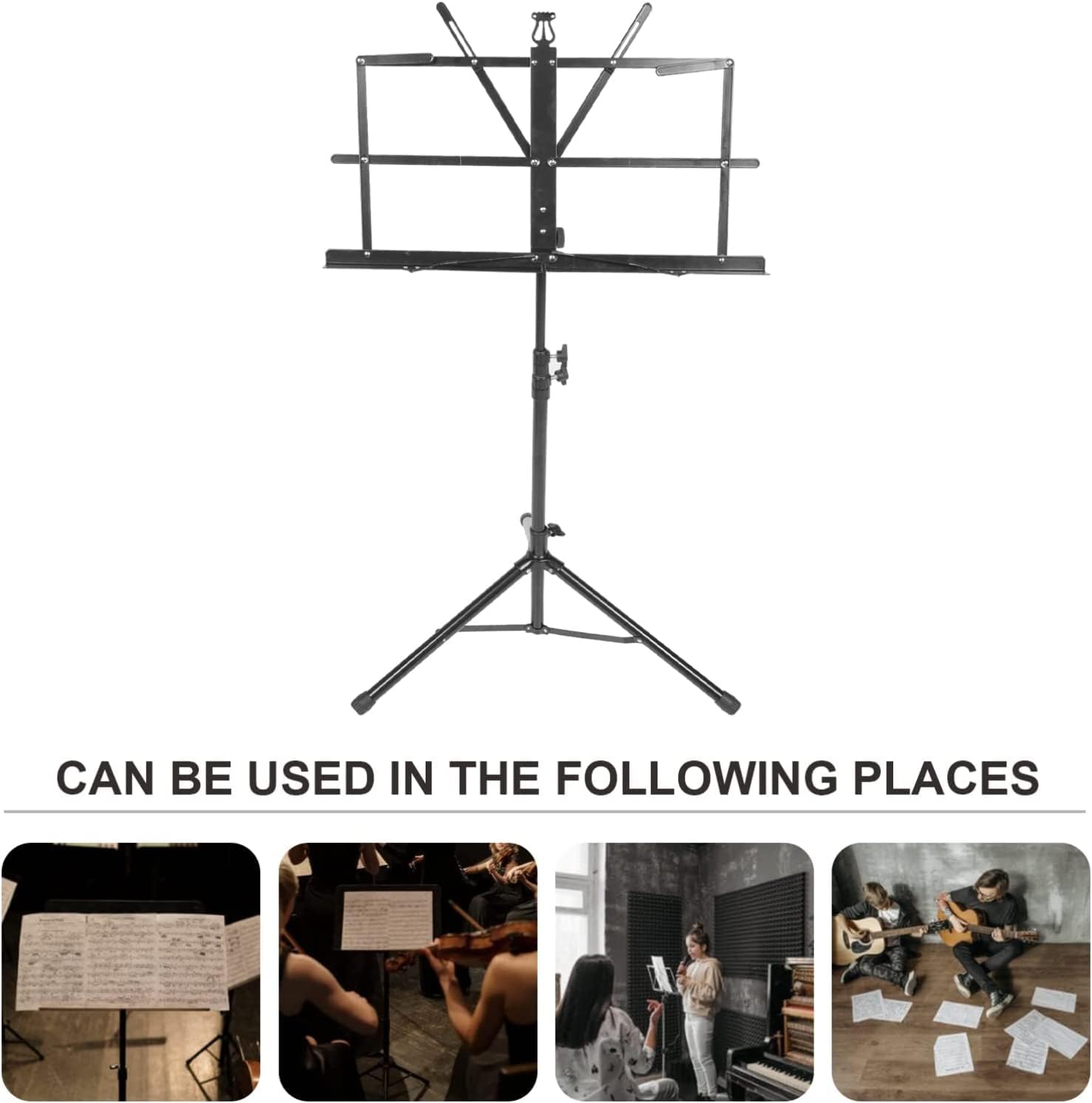 Portable Music Stands Adjustable Height Music Holder Portable Folding Sheet Music Stands Ukulele Violin Book Stands