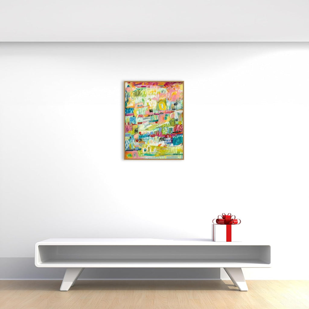 Amanti Art Framed Canvas Wall Art 30x23 Boho Garden II by Karen Fields, Framed Wall Art Canvas, Abstract Artwork, Modern Decor, Large Poster Painting for Living Room, Bedroom, Bathroom, Kitchen,