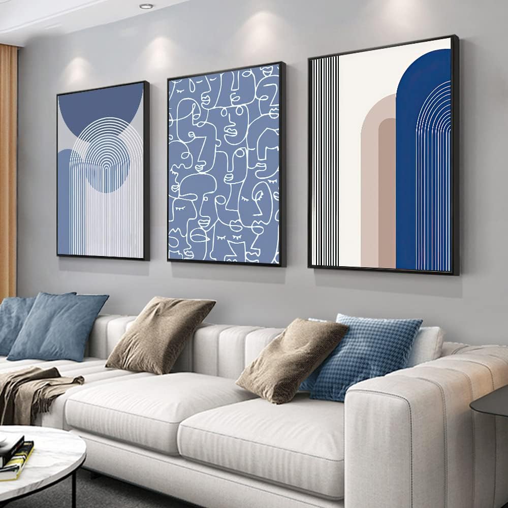 FCHUI Framed Canvas Wall Art Set, minimalism Abstract Boho Oil Painting Photo Modern Posters Prints Ready to Decor Hanging Living Room Bedroom Bathroom Office Home Wall Decor