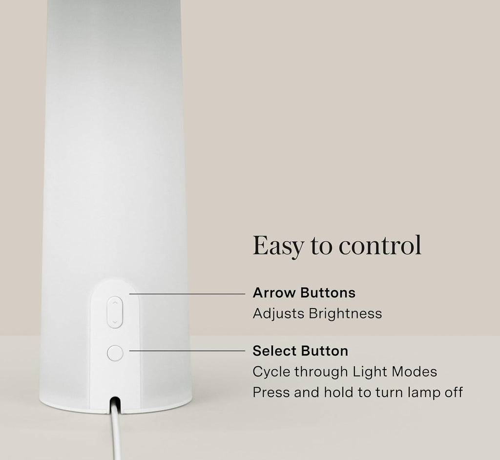 Loftie Smart Lamp - Sunrise Alarm, Wake-Up Light, Custom Color Modes, Nightstand Lamp Room Decor, Red Lights for Sleep, Morning & Evening Routines, Modern Table Lamps for Bedroom Decor, Office (White)