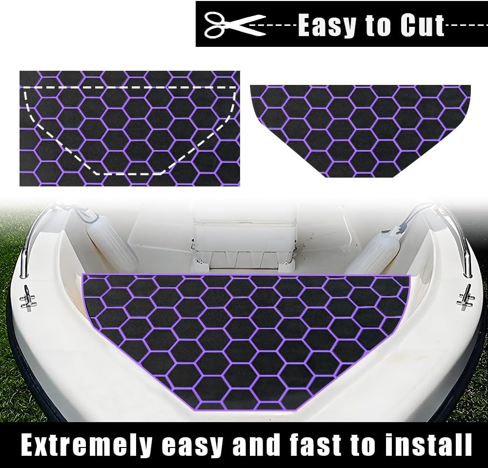 43.31' /37.7' New Hexagon EVA Self-Adhesive Boat Flooring and Decorative Fish for Yacht Pool Boat Flooring Sheet Thick Non-Skid mat
